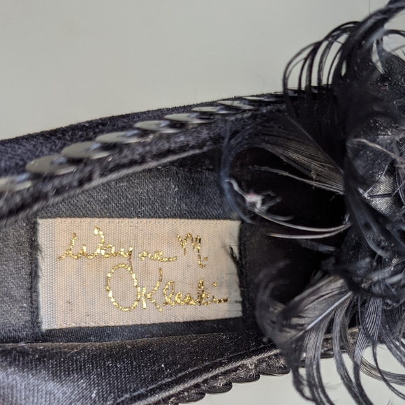 Wayne M Kleski Mini Decorative Shoe Velvet Heel w/ Boa Feathers Sequins Vintage - Picture 6 of 13